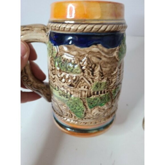 VINTAGE German Style Beer Stein Mug Set of Two - Picture 7 of 12